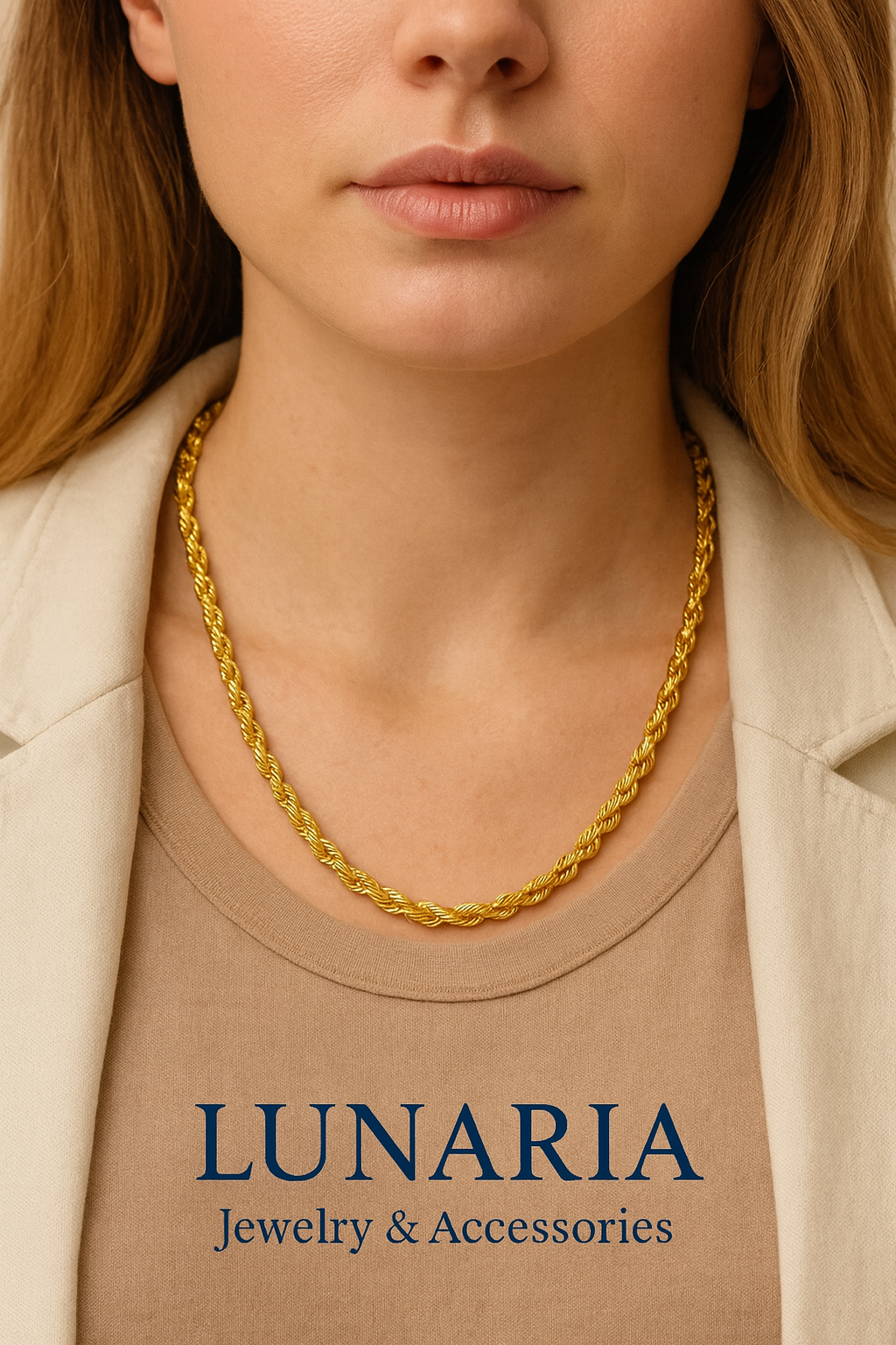 Cadena Tejido Lazo Gruesa 50 cm