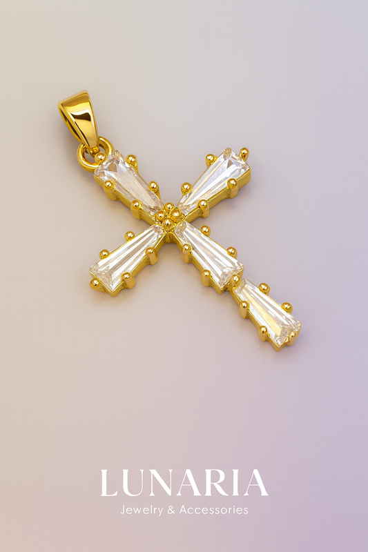 Dije de Cruz Circon Blanco