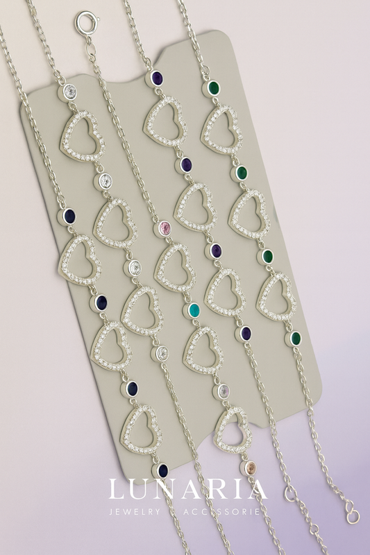 Pulsera de Corazones Diamantada