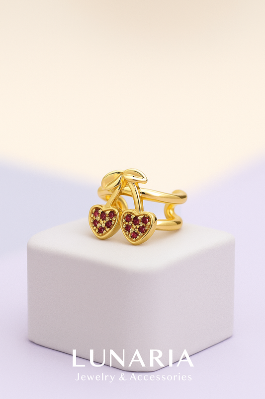 Ear Cuff Cereza Diamantada