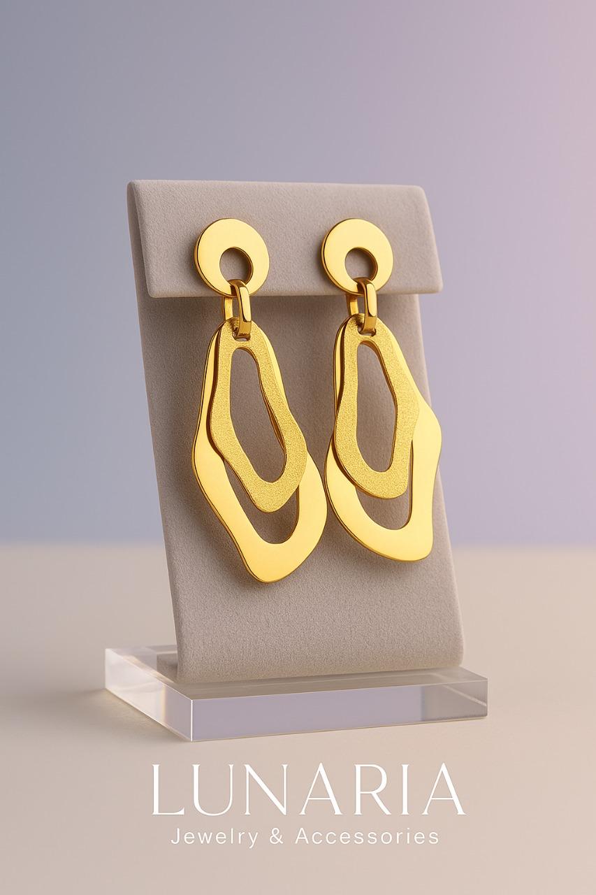 Aretes Cascada Dorada