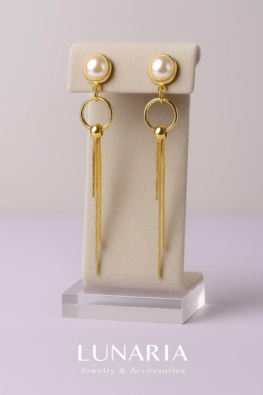Aretes Péndulo de Perla