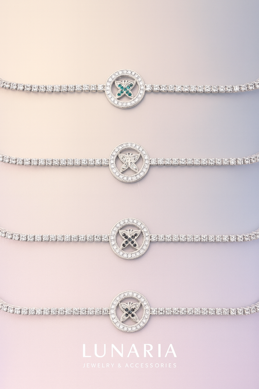 Pulsera Diamantada con Placa de Mariposa