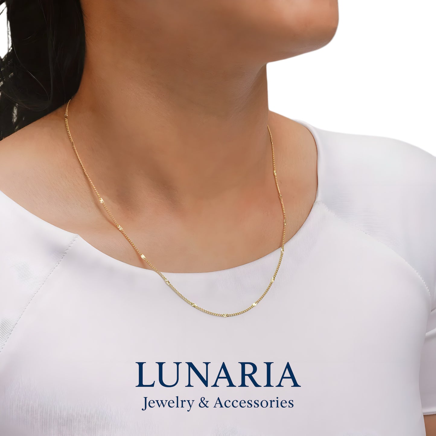 Cadena Tejido Cubano con Destellos 45 cm 1.8 mm