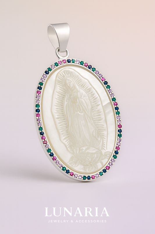 Dije Placa de la Virgen de Guadalupe