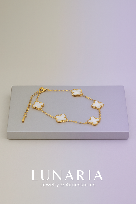 Pulsera Trébol Blanco