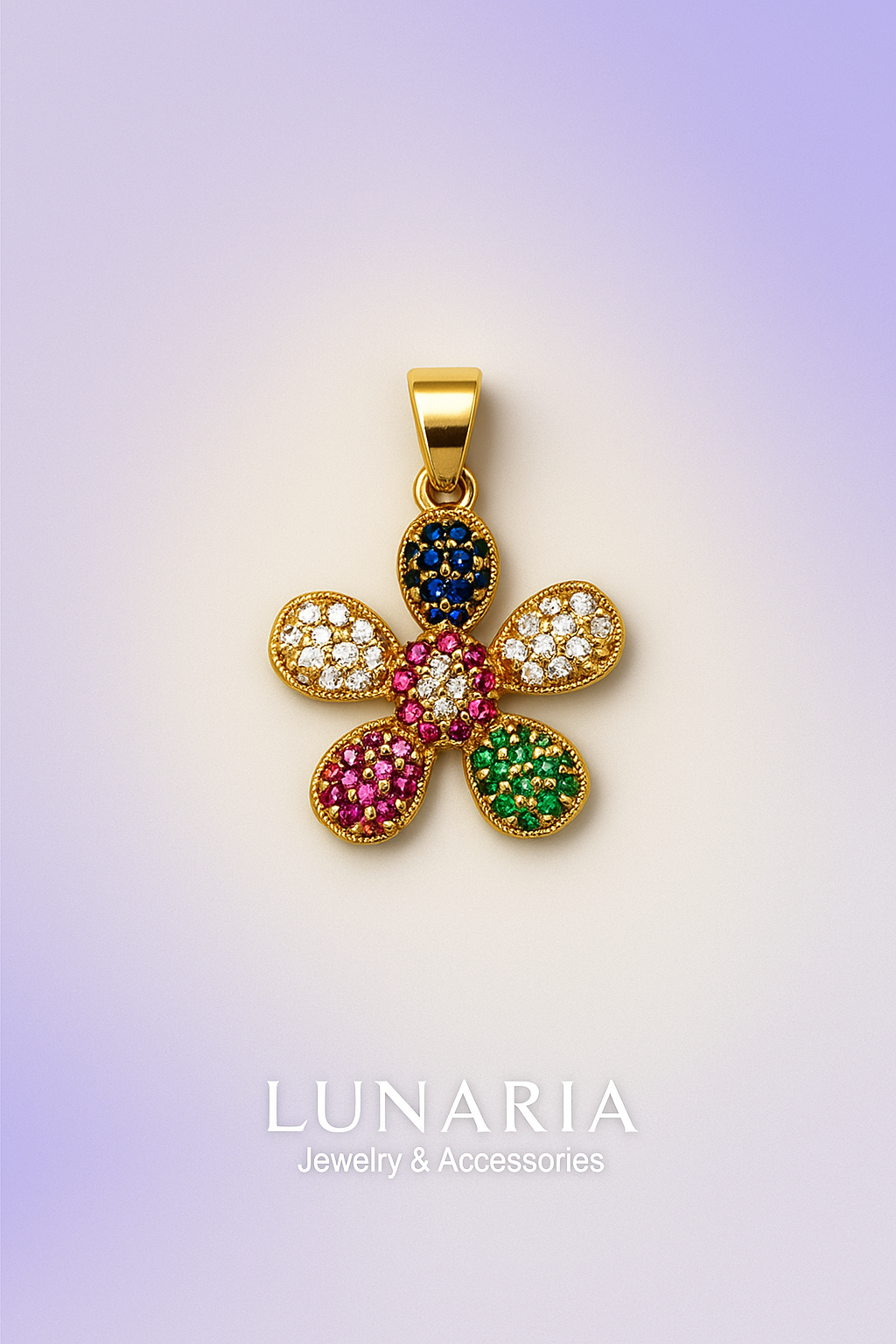 Dije de Flor Diamantada