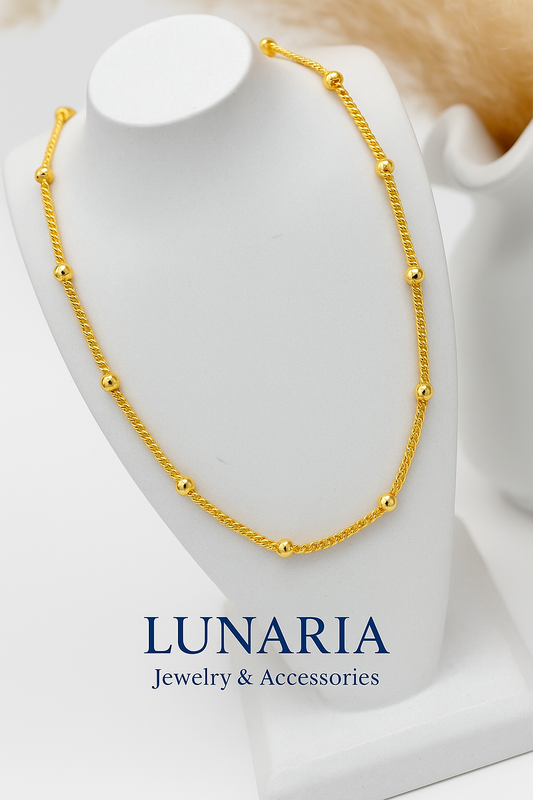 Cadena Tejido Cubano con Balines 45 cm