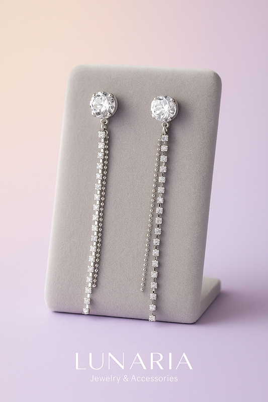 Aretes Lluvia Diamantada